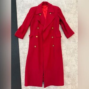 Elegant Red Wool Coat